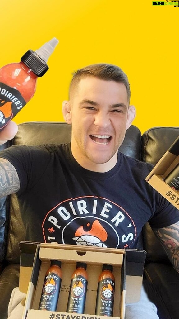 Dustin Poirier Instagram - Day 6 of my #12DaysGiveaways and today’s winner will get a year supply of @dustinpoirier’s hot sauce and a trip to do a cookout with him. Enter in the link in bio