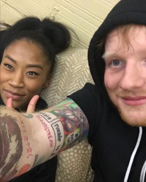 Ed Sheeran Instagram - Divide 7th anniversary throwback dumpington

Explanations below 

1. At the Grammys telling Rihanna Shape of You was originally with her in mind

2. Me and @missjpeg on the set of Shape of You after the sumo fight

3. Just after finishing painting the cover with @damienhirst 

4. Strapped up ready to roll for the Galway Girl vid

5. Celebrating with @rokstoneprod and @jmd_snowpatrol Shape of You going #1 worldwide with a bottle of champs we didn’t end up drinking, it’s still in my cellar, being saved for a special occasion

6. Hanging out with @stormzy after the Ivor’s having won some bronzeware 

7. Couple of beers with @zoeydeutch on the set of Perfect

8. With the guys from the Castle video at the Castle 

9. My birthday in Brazil on the Divide tour, I asked to play a football game with some ex Brazilian national players. We got spanked

10. Final night of the Divide tour, and campaign, in Ipswich, having a pizza and celebrating the most successful era of my career

Til next time x
