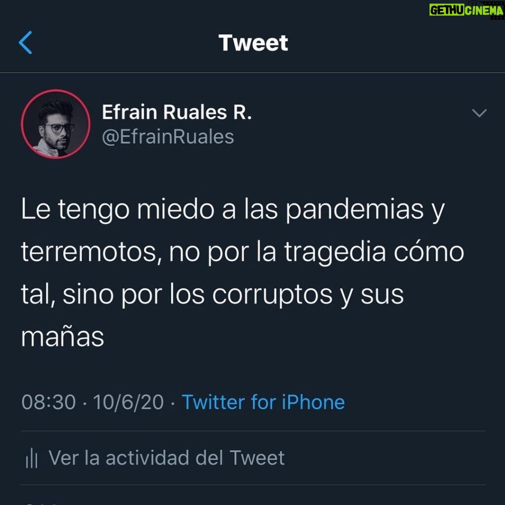 Efraín Ruales Instagram - Desahogo tweet 😷