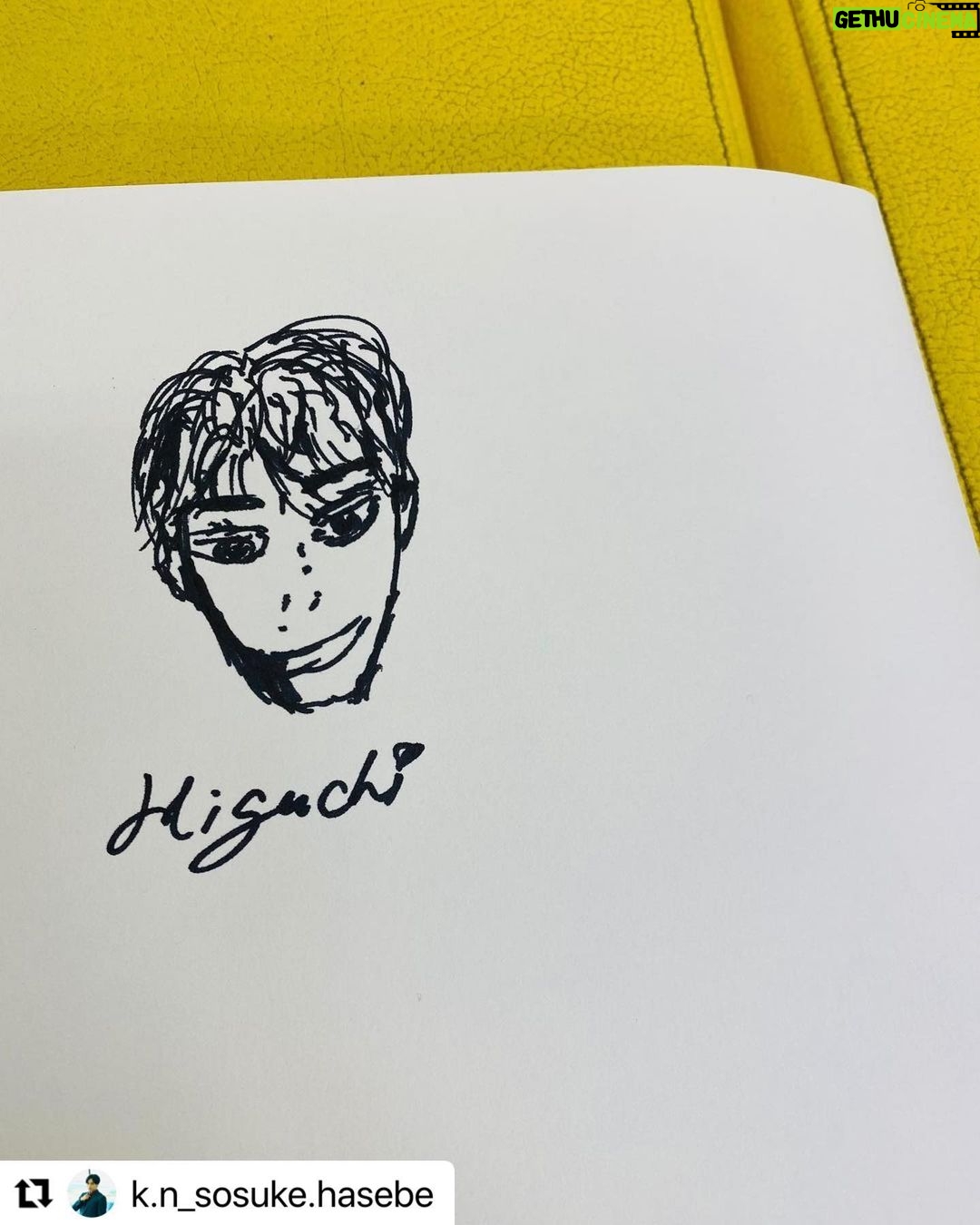 Eiji Akaso Instagram - 宗介画伯。 thanku✨ #Repost @k.n_sosuke.hasebe with @make_repost ・・・ フィーチャー部の樋口さんです。 総務部と彼が描いていたので 流れで書くことになりました。 流れで 彼に抱きしめられたのは 本当に意味がわかりませんでした #OOTD #ootdfashion #drawing #樋口拓也さん #彼女はキレイだった #かのきれ