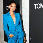 Eiza González Instagram - @tomford and @tomfordbeauty thank you so much for having me the show was exquisite. And this suit is what dreams are made of and giving Aquarius energy so basically I felt like it needed and extra moment. 💙💙💙
