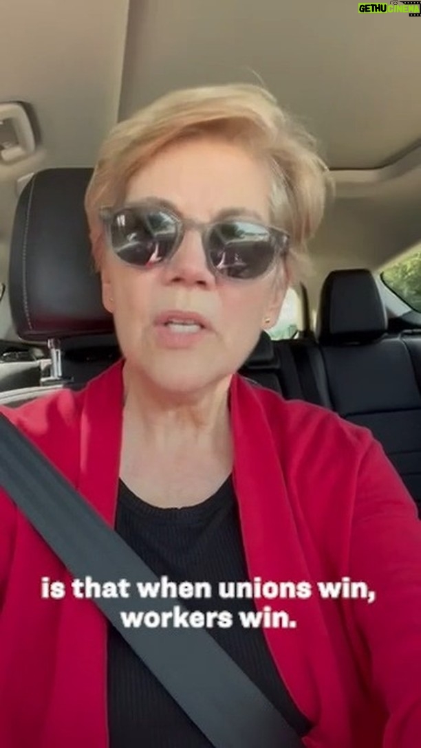 Elizabeth Warren Instagram - Here's what I saw on the UAW Local 422 picket line in Mansfield, Massachusetts.