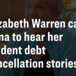 Elizabeth Warren Instagram - Anna had to take out loans to go to school and become a teacher, and she’s had to work multiple jobs to pay down debt. We talked about what student debt cancellation means to her: finally having some space to breathe.