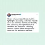 Elizabeth Warren Instagram - Looking for a way to channel your anger right now? Here are two suggestions for how to take this fight to the state level, now that the Supreme Court has erased federal protections: In Michigan, there’s a ballot amendment that would affirm every person’s fundamental right to reproductive freedom. We need to fight to get it on the ballot this November. In Kansas, a measure on the ballot this August would amend the state Constitution to clarify that it does not protect the right to abortion, overturning a decision by the state Supreme Court. If you can, chip in through the link in my bio to support @MIReproFreedom and @Kansans4CF and help defend the right to an abortion in Michigan and Kansas.