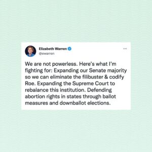Elizabeth Warren Instagram - Looking for a way to channel your anger right now? Here are two suggestions for how to take this fight to the state level, now that the Supreme Court has erased federal protections:

In Michigan, there’s a ballot amendment that would affirm every person’s fundamental right to reproductive freedom. We need to fight to get it on the ballot this November. 

In Kansas, a measure on the ballot this August would amend the state Constitution to clarify that it does not protect the right to abortion, overturning a decision by the state Supreme Court.

If you can, chip in through the link in my bio to support @MIReproFreedom and @Kansans4CF and help defend the right to an abortion in Michigan and Kansas.