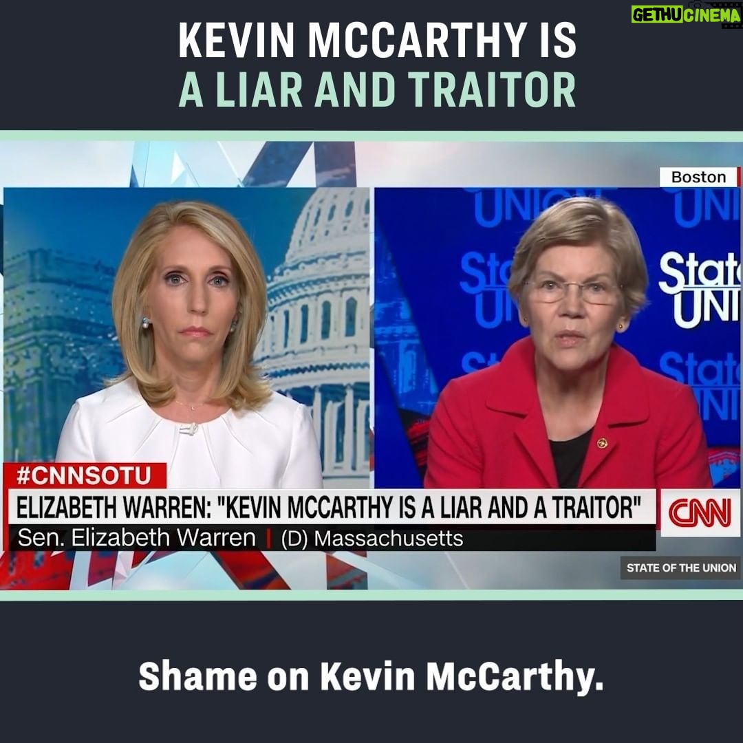Elizabeth Warren Instagram - Shame on Kevin McCarthy.