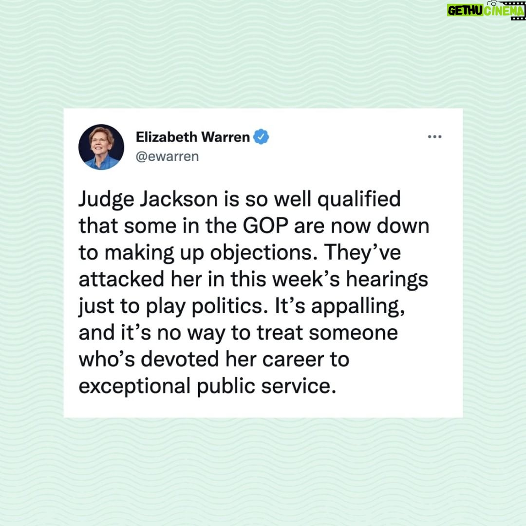 Elizabeth Warren - 67.6K Likes - #ConfirmJudgeJackson
