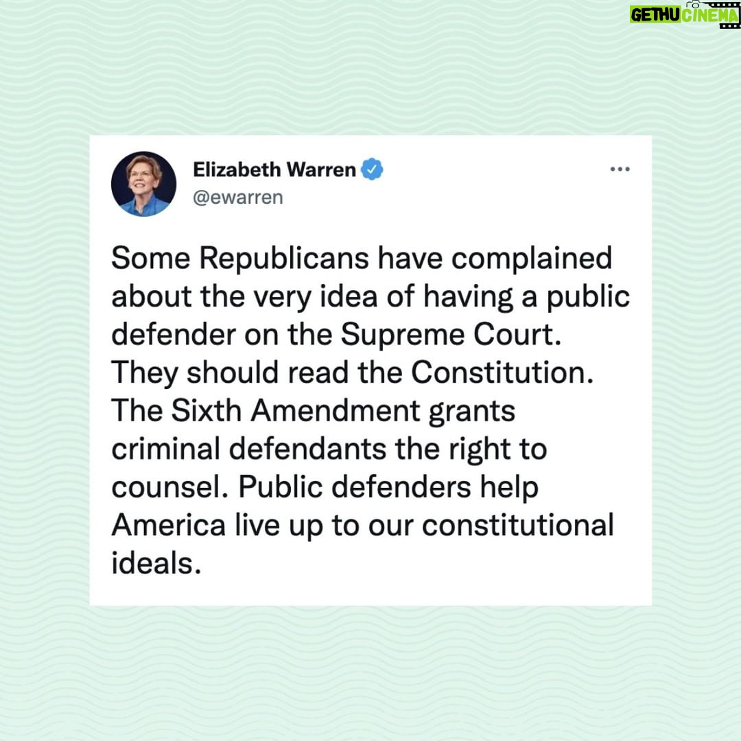 Elizabeth Warren - 67.6K Likes - #ConfirmJudgeJackson