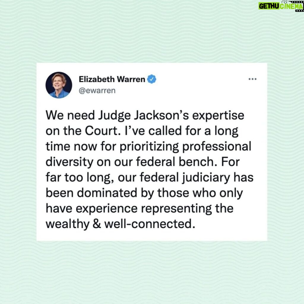 Elizabeth Warren Instagram - #ConfirmJudgeJackson