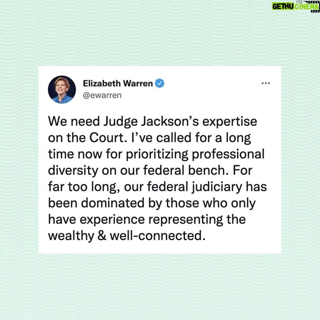 Elizabeth Warren - 67.6K Likes - #ConfirmJudgeJackson