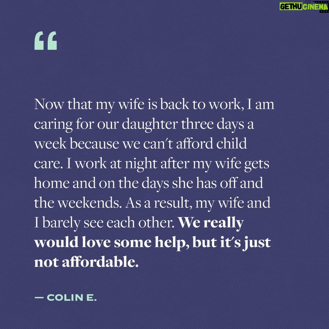 Elizabeth Warren Instagram - Stories like Colin’s are why I won’t stop fighting for quality, affordable child care.
