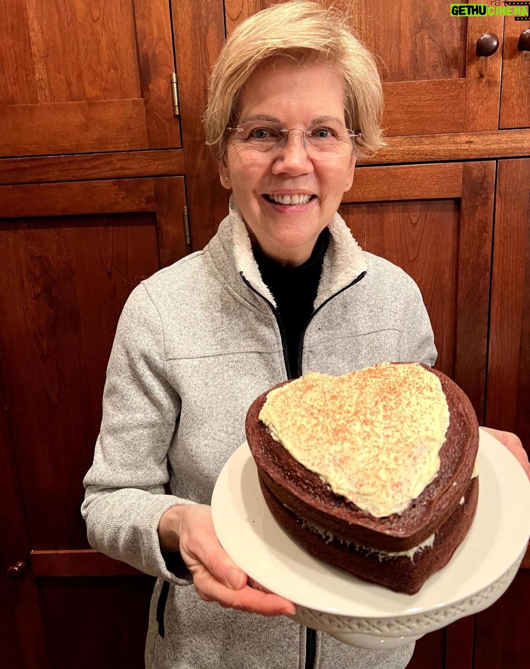Elizabeth Warren - 60.7K Likes - Today was my mother’s birthday. She loved her special connection to Valentine’s Day, and when I was a little girl, I bought some heart-shaped pans at the dime store and started baking her heart-shaped cakes every year. I’ve kept that tradition up to remember her.
After my mother died of a massive heart attack, the doctors realized that she’d had advanced heart disease—never diagnosed, never treated, even though she got regular check-ups. Later, I would learn that heart disease is the #1 killer of women.
Today, it’s no longer considered just a “man’s disease,” and doctors do a much better job screening and treating women for cardiovascular disease than they did when my mother had her heart attack.
I remember my mother with these heart-shaped cakes, and I fight for medical research funding and health care as a basic human right so more people can live longer, healthier lives and celebrate more birthdays with their loved ones.