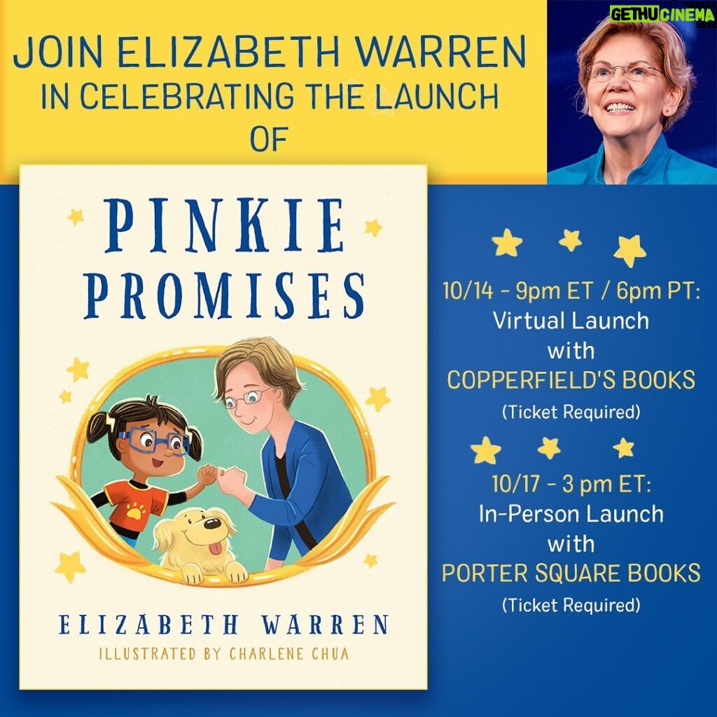 Elizabeth Warren Instagram - I wrote this book for all the little girls I’ve done pinkie promises with. It’s about the joy and hope that comes with throwing yourself into the fight, and the power of dreaming big. Check the link in my bio to see where you can order a copy today.
