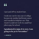 Elizabeth Warren Instagram - My team asked people how student debt affects them. Story after story poured in. Here are just a few. Education’s supposed to be the ticket to economic security, but even after years of hard work paying off loans, debt is still an anchor. This system is broken. #CancelStudentDebt