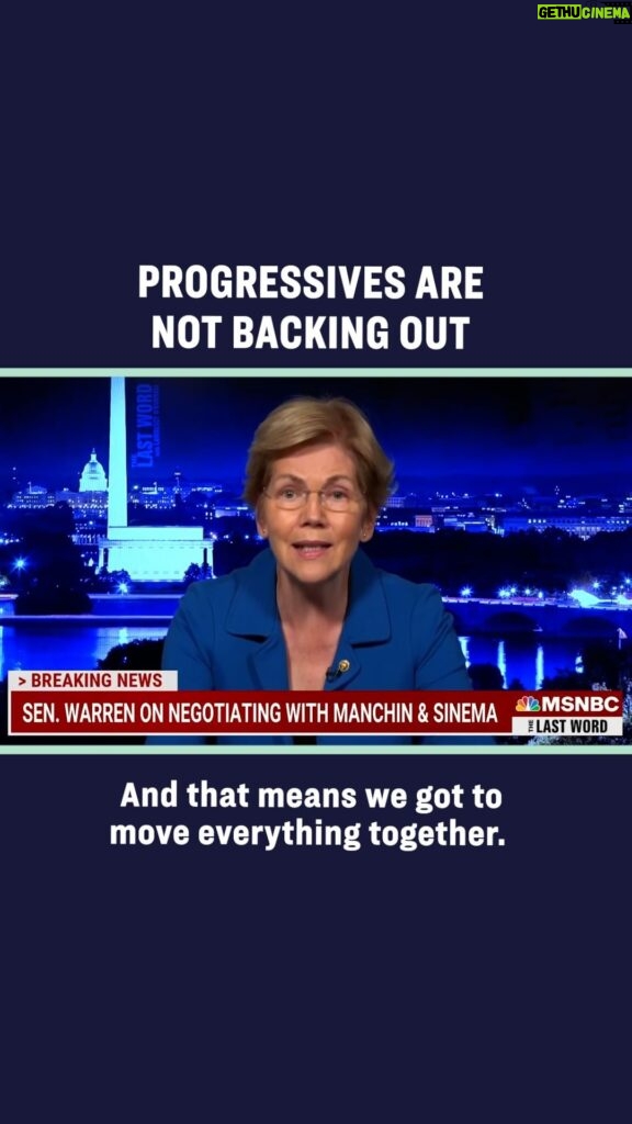 Elizabeth Warren Instagram - We had an agreement: The deal on roads and bridges will move forward with the rest of what we need to create jobs in the 21st century and #BuildBackBetter. We’ve got to stick to that agreement and move everything together.