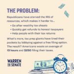 Elizabeth Warren Instagram - Here’s how we won a crackdown on wealthy tax cheats and made progress towards fast, free tax filing for all Americans: