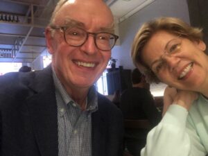 Elizabeth Warren Instagram - Out for a birthday dinner. Best present? My sweetie.