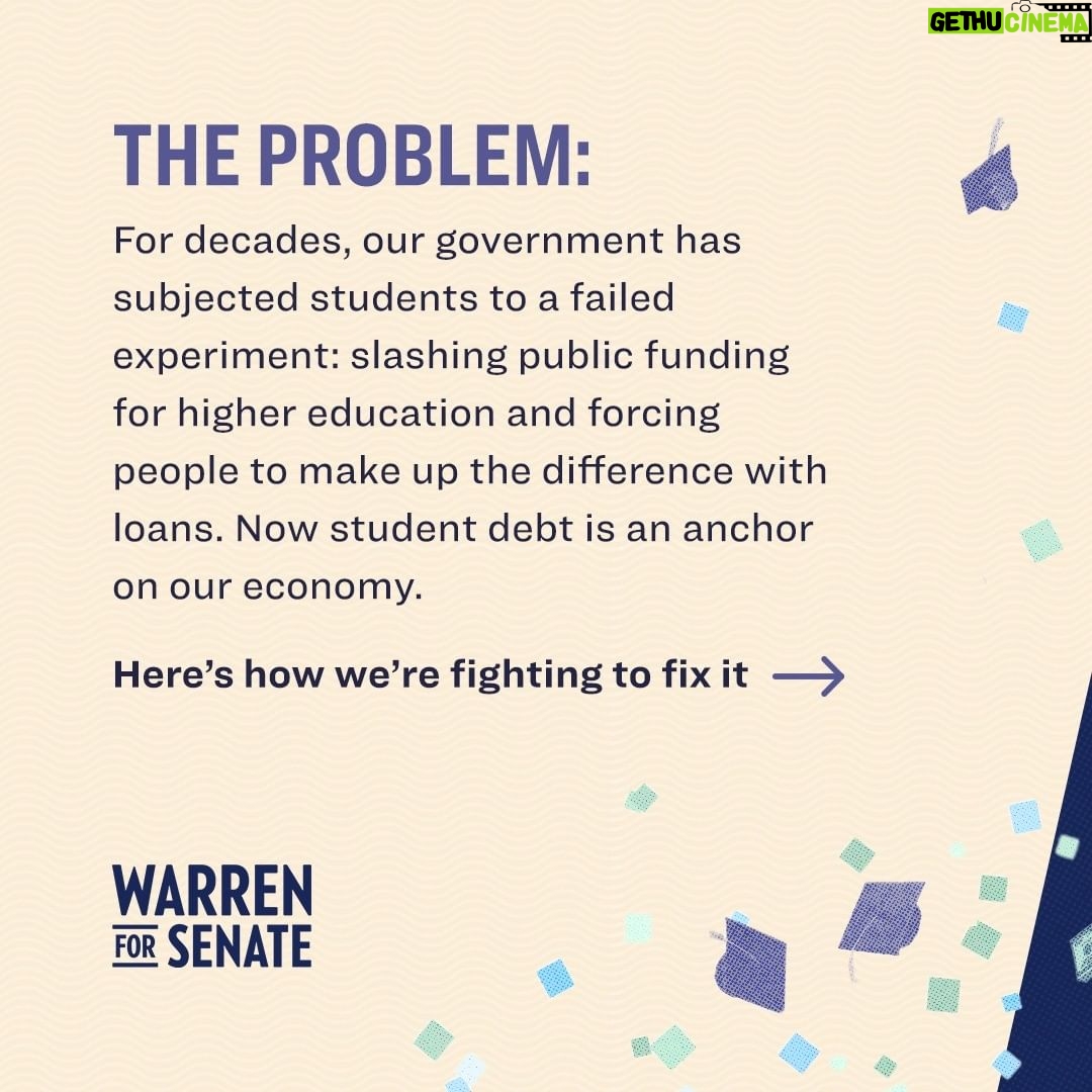 Elizabeth Warren Instagram - First, you identify the problem. Then, you fight to fix it—for as long as it takes. Take a look at this timeline of how I’ve been working—and will continue to work—to deliver relief to people getting crushed by student debt: