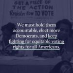 Elizabeth Warren Instagram - Five years ago today, Mitch McConnell kicked me off the Senate floor for reading a letter from Coretta Scott King—the same letter this quote is from. Today, I’m reflecting on that moment and what it became. I want to call attention to her words and to the fight for the right to vote. Brave activists have pushed America to protect voting rights, but a partisan Supreme Court has opened the floodgates for Republican state legislatures to engage in voter suppression—and the Senate GOP has used the filibuster, a Jim Crow relic, to stop Democrats from fighting back. We’ve got to keep fighting to hold Republicans accountable, elect more Democrats to get past the filibuster, and ensure the right to vote and the right to have that vote counted. We’ve got to persist.