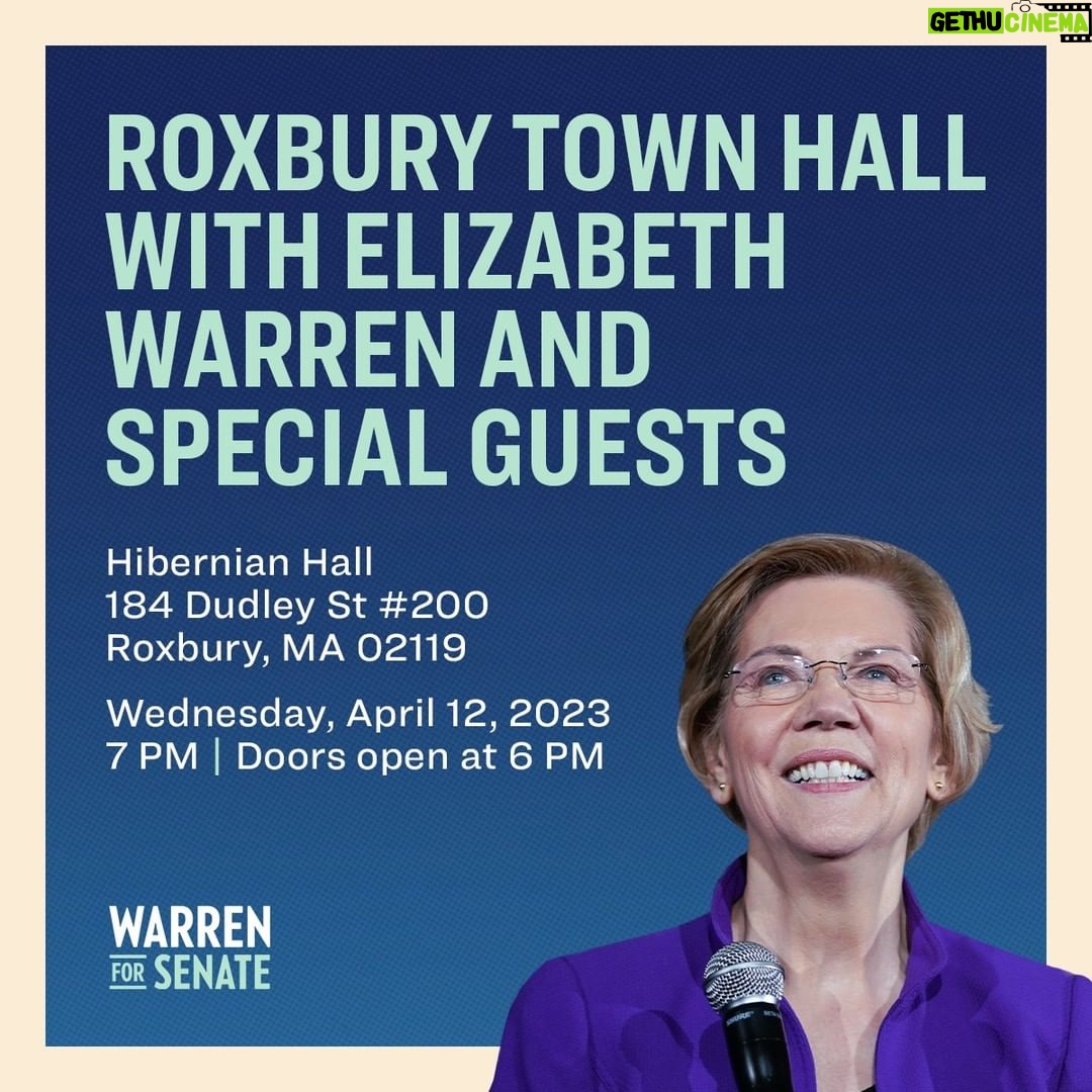 Elizabeth Warren Instagram - Next Wednesday, I’m hosting the first Town Hall of our re-election campaign—with special guests @Maura_Healey, @AyannaPressley, and @WuTrain. Will we see you in Roxbury? Click the link in my bio to RSVP.