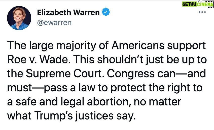 Elizabeth Warren - 76.5K Likes - This shouldn’t just be up to the Supreme Court.