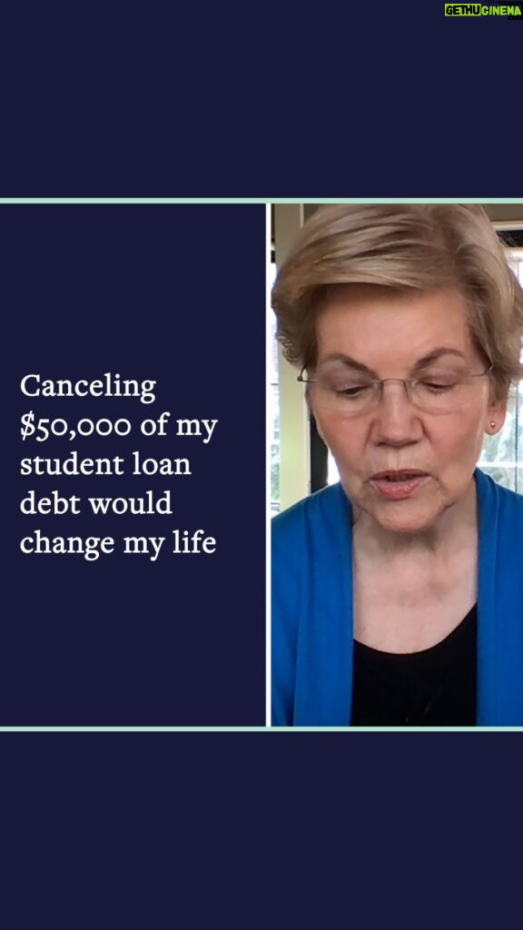 Elizabeth Warren Instagram - I asked people to share their stories about dealing with our broken student loan debt system, and boy did I get a bunch. So I started calling some of the people who wrote in. Here’s a bit of my conversation with Imani: