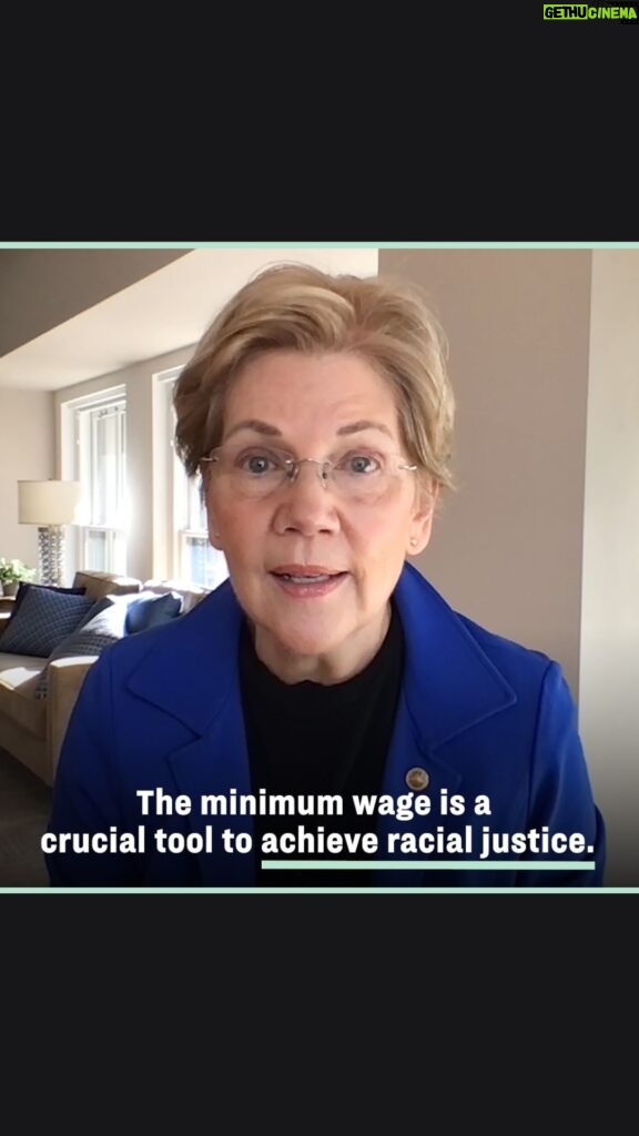 Elizabeth Warren Instagram - Here’s why the minimum wage is a crucial tool to achieve racial justice—and how raising it to $15 an hour will help build an economy that is more equitable and more resilient for all working people.