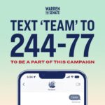 Elizabeth Warren Instagram - Let’s stay in touch—text TEAM to 244-77, and help build our re-election campaign from the ground up.