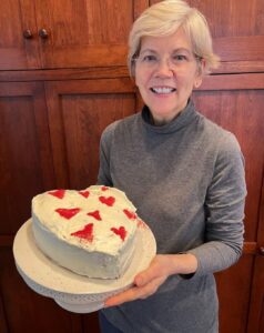Elizabeth Warren Instagram - My mother’s birthday was Valentine’s Day. We both loved her special connection to the holiday. When I was a girl, I got some heart-shaped pans from the dime store and started baking her a heart-shaped cake every year. I took some time this past weekend to keep up the tradition. When she was in her 80s, she was in the hospital for some minor surgery. The night before she was scheduled to go home, she said to my daddy, “Don, there's that gas pain again.” Then she died. The autopsy showed she had advanced heart disease—never diagnosed, never treated. Later, I learned that heart disease is the #1 killer of women. No longer considered just a “man’s disease,” doctors do a much better job screening and treating women for cardiovascular disease today than when my mother had her heart attack. But because of our health care system, not everyone can get the care they need. So today, I’m remembering my mother, and I’m committed to keeping up the fight for health care as a basic human right.