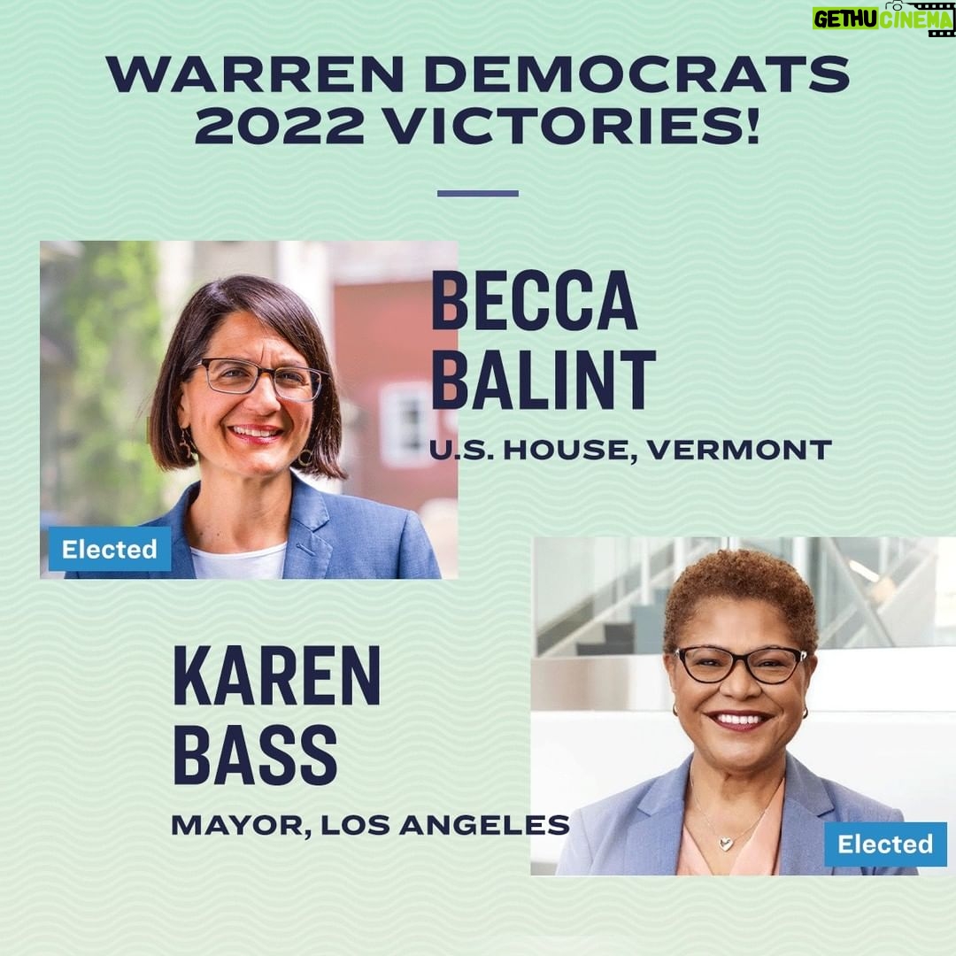 Elizabeth Warren Instagram - I was very happy to endorse Democrats up and down the ticket who fight from the heart for working people—and I’m so glad that these leaders will be serving in federal, state, and local office. Swipe through to see them all. Woo-hoo!