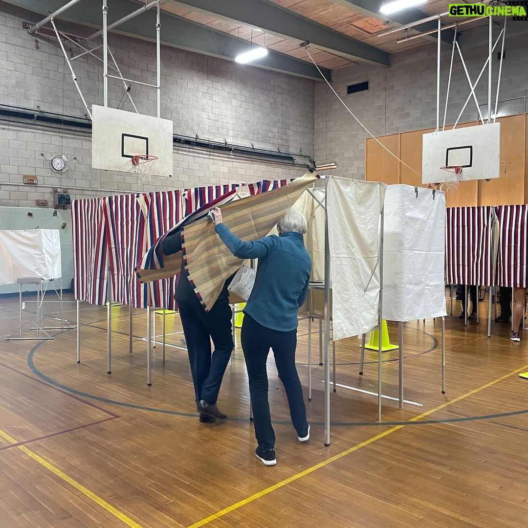 Elizabeth Warren Instagram - In every election, we get a chance to shape who our government works for. Bruce and I cast our ballots this morning—make a plan to make your voice heard today, and you might even come across a bake sale at your polling place like we did! IWillVote.com