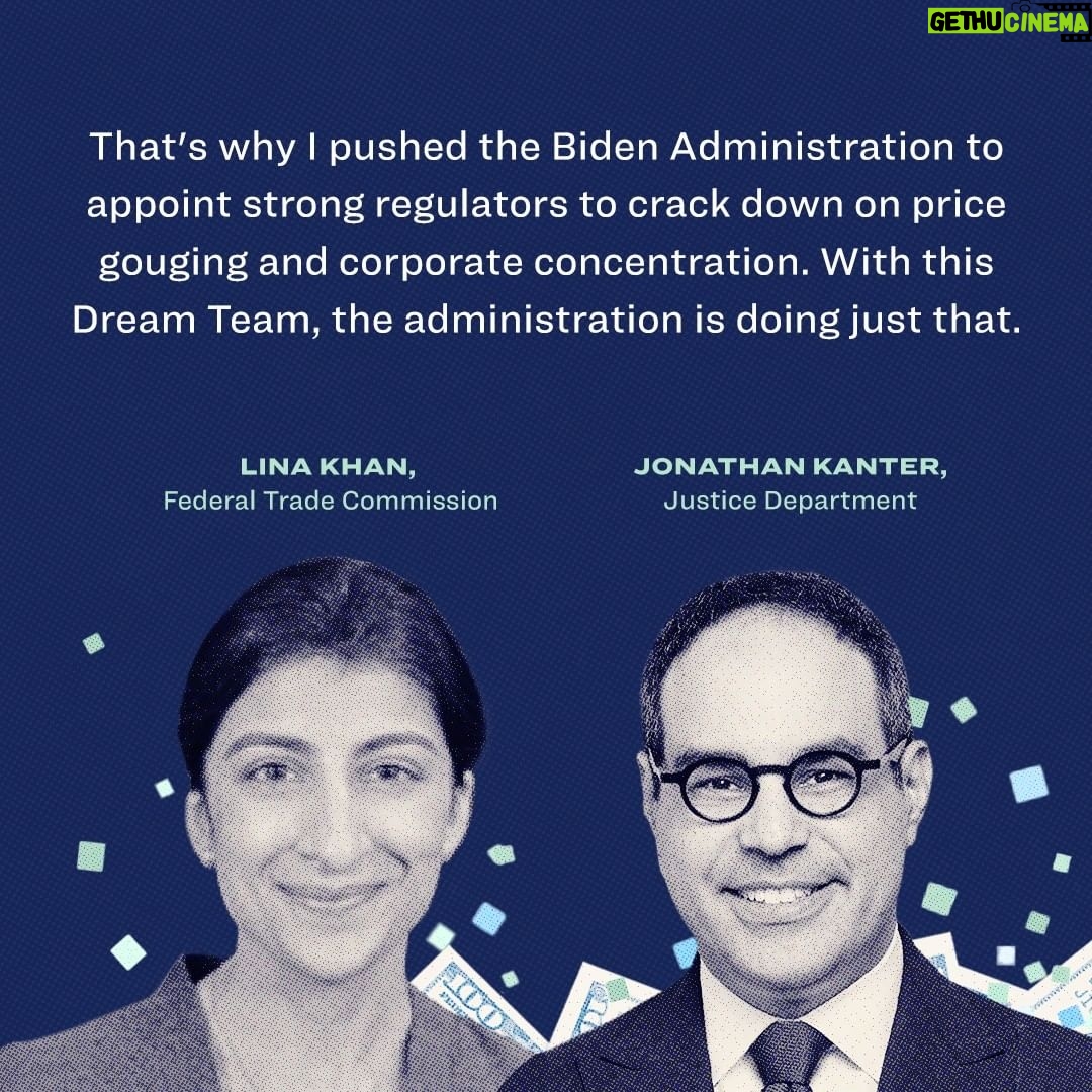 Elizabeth Warren Instagram - Inflation isn’t some magic unstoppable force. It’s influenced by corporate greed. And we aren’t powerless to fight back. Here’s how we’ve been cracking down on price gouging and corporate concentration to lower costs for families: