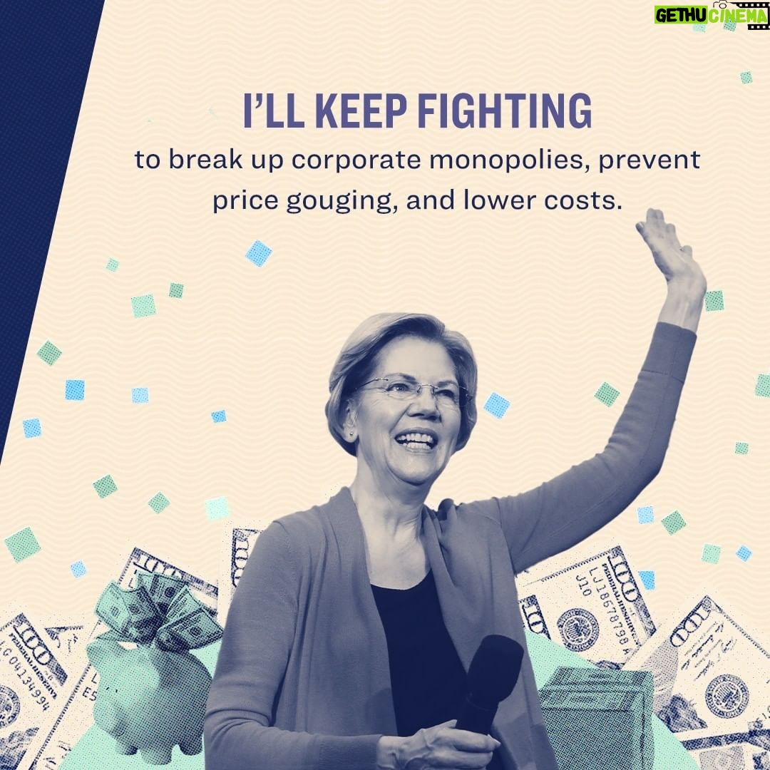 Elizabeth Warren Instagram - Inflation isn’t some magic unstoppable force. It’s influenced by corporate greed. And we aren’t powerless to fight back. Here’s how we’ve been cracking down on price gouging and corporate concentration to lower costs for families: