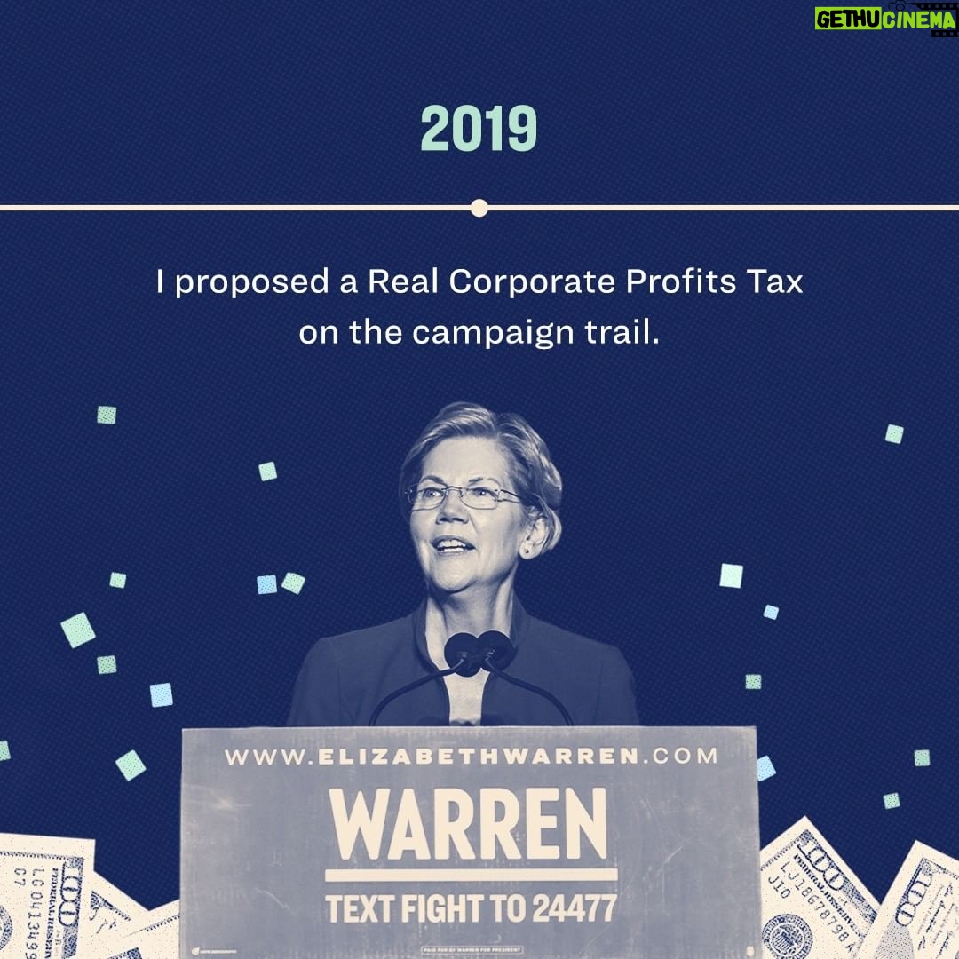 Elizabeth Warren Instagram - When we get organized and get in the fight, we can beat back powerful special interests and make real change. Here’s how we achieved the biggest advance in corporate tax fairness in three decades: