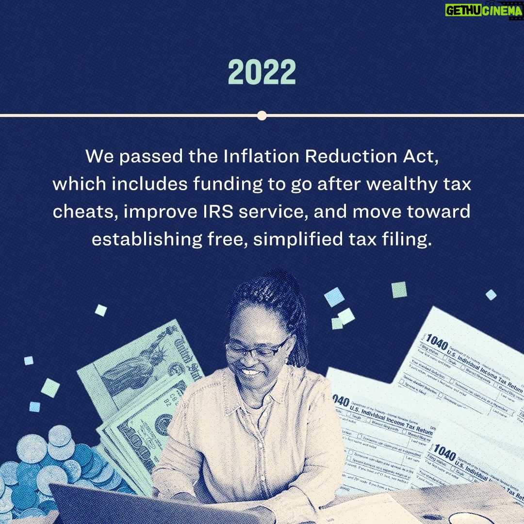 Elizabeth Warren Instagram - Here’s how we won a crackdown on wealthy tax cheats and made progress towards fast, free tax filing for all Americans:
