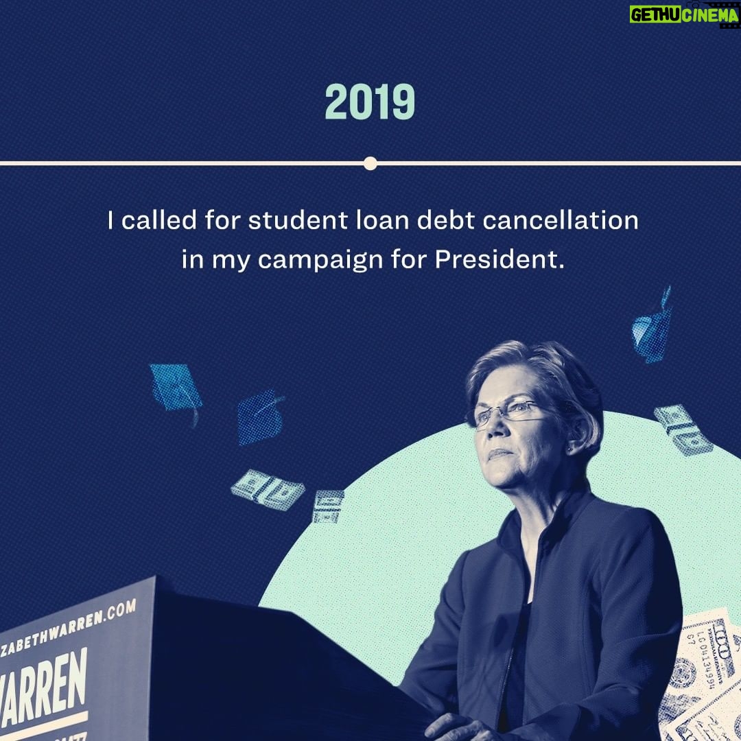 Elizabeth Warren Instagram - First, you identify the problem. Then, you fight to fix it—for as long as it takes. Take a look at this timeline of how I’ve been working—and will continue to work—to deliver relief to people getting crushed by student debt: