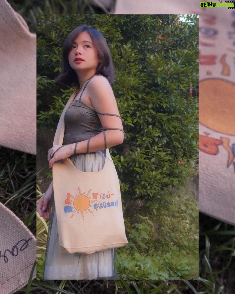 Ella Cruz Instagram - New item alert ❣️ I’m so proud to release my newest item for @life.is.ec ✨Matagal ko ng gusto magkaron ng sariling bag and now it’s here~ Say hi to “easy” tsuno bag with some affirmations 🤍 DO IT NOW~ NO EXCUSES 🌞 Every time I want to do things, manifest things, I always say this to myself. and now my bags are here in the real world! 🌏🥰 and it’s only 350pesos 😉 first release is very limited pieces only so message @life.is.ec to inquire~ ❤️