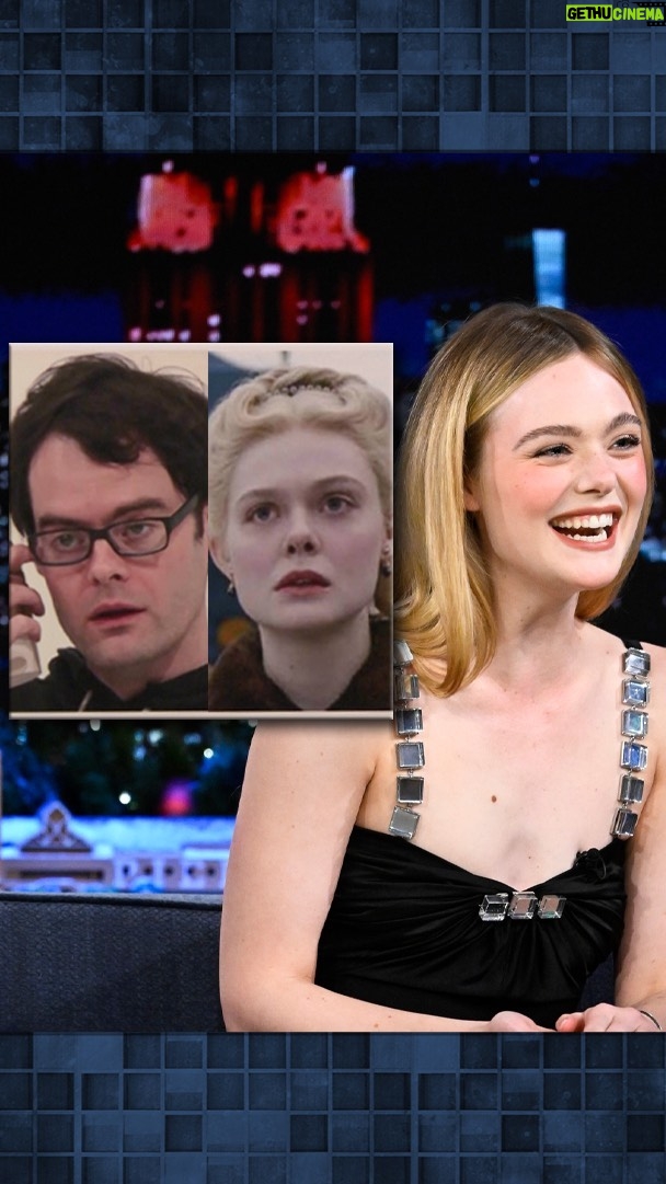Elle Fanning Instagram - @ellefanning thinks she looks like Bill Hader 😭 #FallonTonight The Tonight Show Starring Jimmy Fallon
