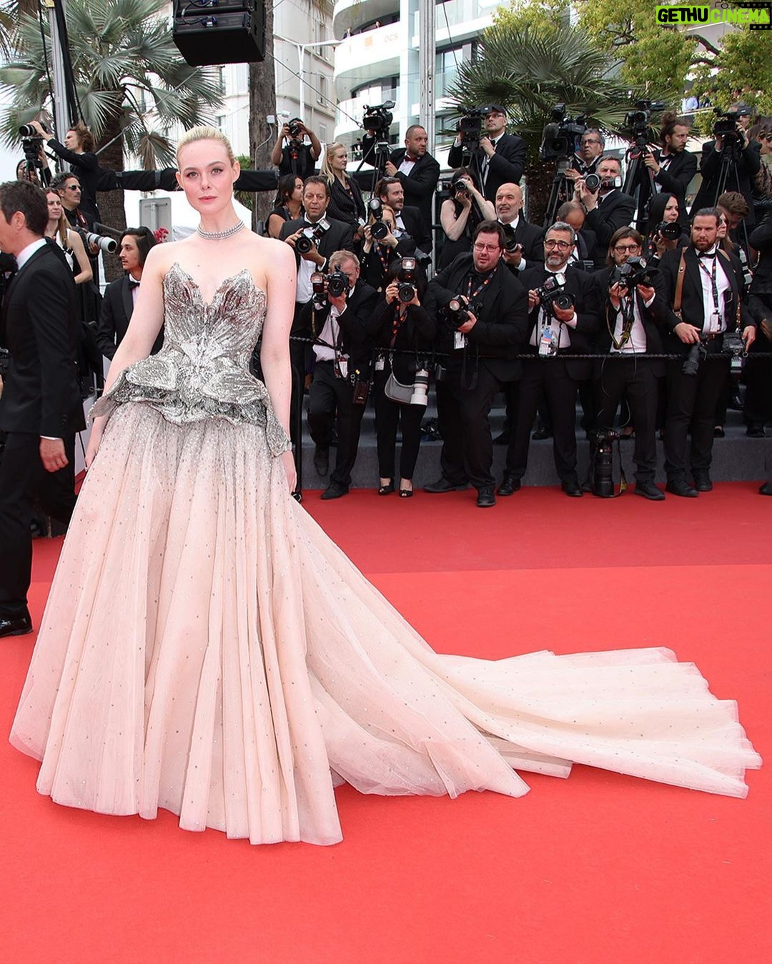Elle Fanning Instagram - Always such a joy to celebrate with my L’Oréal Paris family in Cannes ! A beautiful match of beauty and empowerment. Delphine and the entire L’Oréal team is a partnership I cherish deeply. This creation by Sarah Burton is a work of art. It’s femininity and strength combined in one deconstructed orchid. Getting to work with Sarah directly on my Cannes look was a highlight of my life. The time we shared and the artistry I witnessed from her in the McQueen London studio are a memory I will remember forever. There is no one more kind. I can’t thank Sarah and the McQueen team enough for making my dress of dreams. My jaw is still on the floor over each stone beaded by hand and the fact she did this for me! I love Queen Sarah and McQueen forever! My Cartier jewels were the absolute perfect cherry on top and made me feel like a princess on the Croisette.