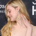 Elle Fanning Instagram – @alexandermcqueen dress of DREAMS ☁️🤍☁️ and a custom @ireneneuwirth earring 🌻💎🌻 for @criticschoice ! a girl could never ask for more! Thank you for adding to such a special night of celebrating our show @girlfromplainvillehulu