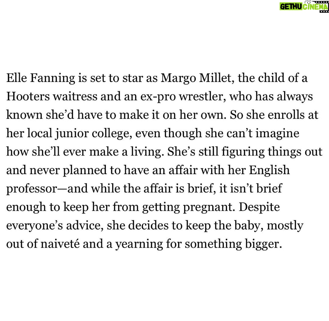 Elle Fanning Instagram - 🎉🎉🎉THRILLED to bring @rufithorpe genius hysterical heart-wrenching heartwarming book to your TV screens alongside a dream group of people! @nicolekidman 🤯 David E. Kelley 🤯 @a24 🤯 @appletv 🤯