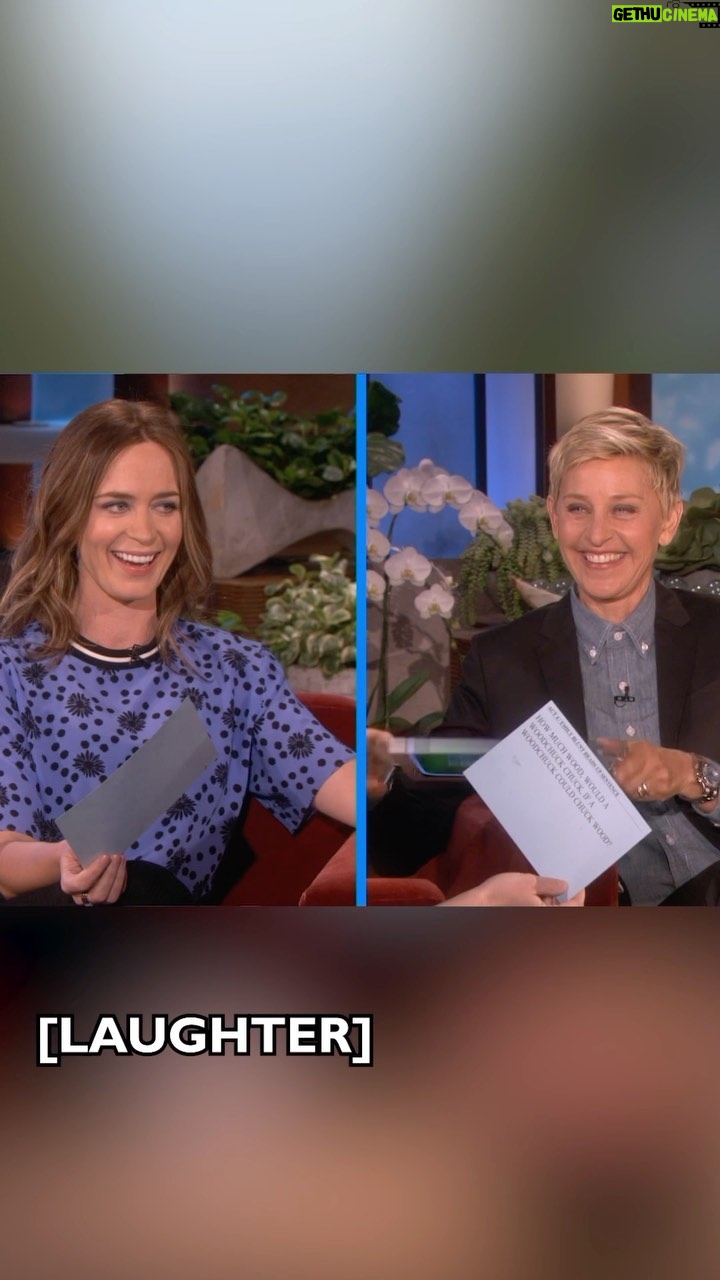 Ellen DeGeneres Instagram - Emily Blunt shows off her accents in this round of #HeadsUp!