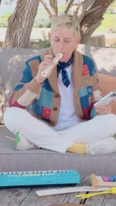 Ellen DeGeneres Instagram - Yesterday I had to call the phone company and I spent 45 minutes waiting for a customer service representative – the hold music was terrible. It made me realize that it’s time for hold music to get an upgrade, so I set out to make my own. My brother may never get over this.