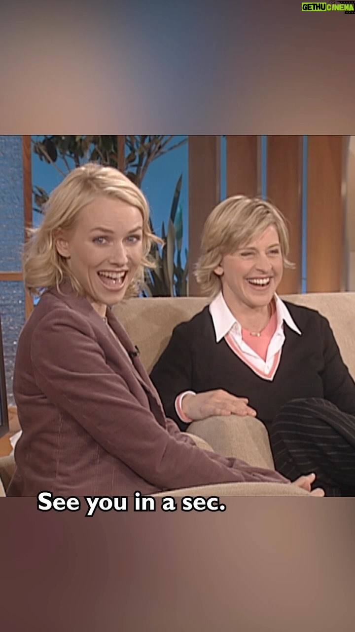 Ellen DeGeneres Instagram - Naomi Watts told me how she can easily flow between her Australian accent to an American one and yet I struggle with my English before 9AM.