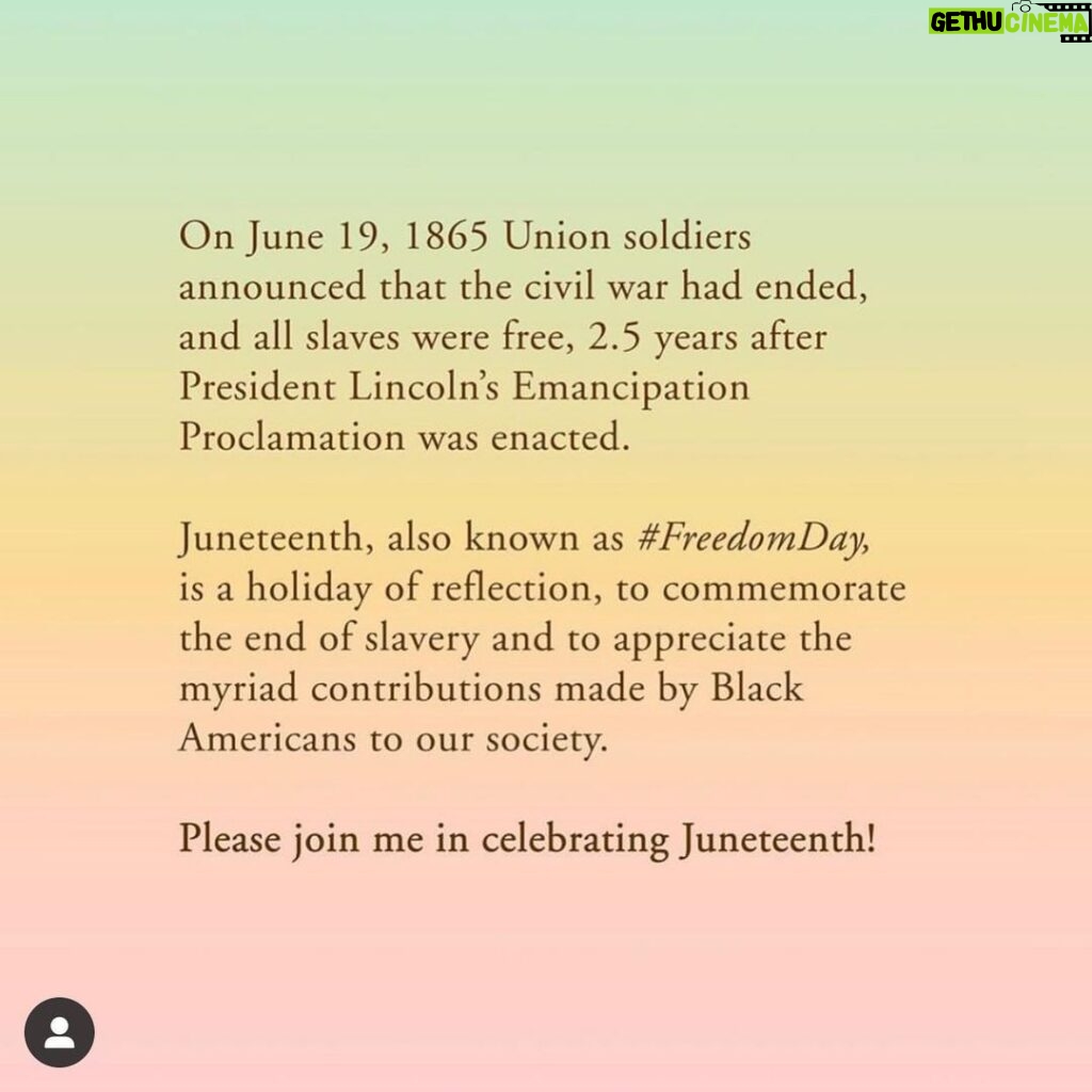 Ellen Pompeo Instagram - Happy Juneteenth everybody!! It’s time to right the wrongs. Please join me in challenging our Govenors ....by telling them to follow @nygovcuomo lead...... that you’d love to see #juneteenth recognized as a national paid holiday. @massgovernor @gavinnewsom