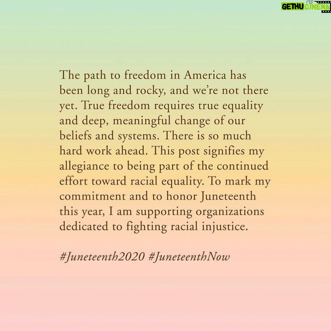 Ellen Pompeo Instagram - Happy Juneteenth everybody!! It’s time to right the wrongs. Please join me in challenging our Govenors ....by telling them to follow @nygovcuomo lead...... that you’d love to see #juneteenth recognized as a national paid holiday. @massgovernor @gavinnewsom