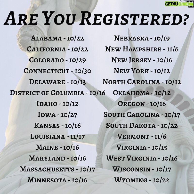 Ellen Pompeo Instagram - TODAY is the last day to register to vote *by mail* in 4 states. Register at greenforall.turbovote.org or click the link in bio. Make a difference 🇺🇸Make it happen @greenforall_official