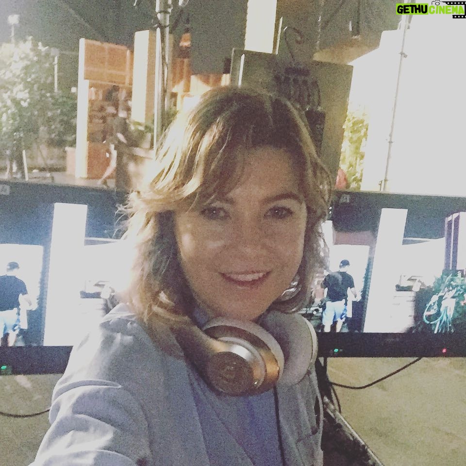 Ellen Pompeo Instagram - @shondarhimes directing in pajamas and wet hair Don't care #shondalandproblems❤️❤️❤️