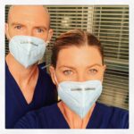 Ellen Pompeo Instagram - First time back in my scrubs... since we shut down filming 7000 healthcare workers have died from Covid. I dedicate my season 17 to all who have fallen and to everyone of you who by the grace of God is still standing... this season is for you with humility and a bit of humor to get us through and endless amounts of gratitude. I hope we do you proud 🙏🏼❤️ @greysabc #seasonseventeen @richardfloodofficial