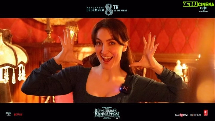 Elli AvrRam Instagram - Elli AvrRam welcomes you to the #ConjuringKannappan’s world of horror-comedy!👻🎉 #ConjuringKannappanFromDec8 Produced by @agsentertainment #KalpathiSAghoram #KalpathiSGanesh #KalpathiSSuresh Directed by @selvin_rajx A @itsyuvan musical @archanakalpathi @aishwaryakalpathi @venkat.manickam #Mali @actorsathish @reginaacassandraa @elliavrram @itsyuvan #Nasser @saranyaponvannanofficial #Anandraj #VTVGanesh @redin_kingsley #NamoNarayanan @itsyuva @pradeeperagav @adithyakathir @svijayrathinam @amrahmathulla @meenakshi_narayanaswamy @jasonshah @benedictgarrett @netflix_in @tseriessouthofficial @onlynikil